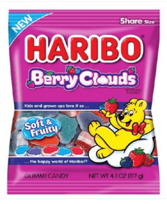 (S1 - 01) Box - Germany - Haribo Berry Clouds 4.1 oz (116g) x 12 units - SugarMarket.ca