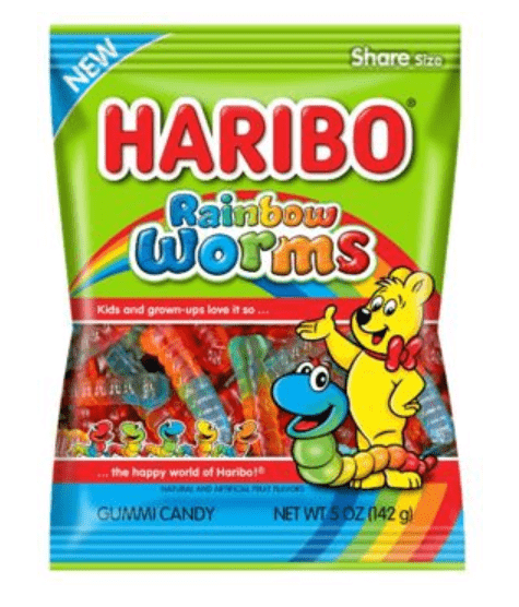 (S1 - 01) Box - Germany - Haribo Rainbow Worm 5 oz x 12 units - SugarMarket.ca