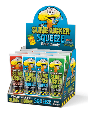 (S1 - 01) Box - Pakistan - Toxic Waste Slime Licker - Squeeze Blue Razz, Cherry & Apple 2.47oz (70g) x 12 units - SugarMarket.ca