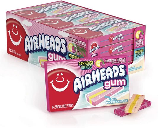(S1 - 01) Box - TURKEY - Airheads Gum - Raspberry Lemonade 1.185oz x 12 units - SugarMarket.ca