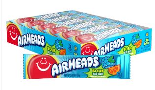 (S1 - 01) Box - US - Airheads SOUR Blue Blast 0.55oz X 36 Units - SugarMarket.ca
