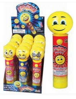 (S1 - 02) Box - CHINA - Kidsmania Emojipop with Lollipop x 12 Units - SugarMarket.ca