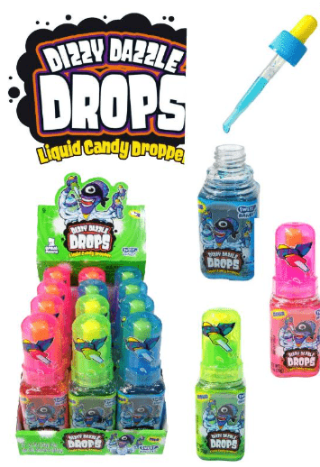 (S1 - 02) Box - Kidsmania Dizzy Dazzle Drops 2.47oz(70g) x 12 Units - SugarMarket.ca