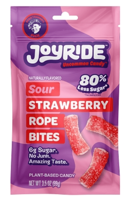 (S1 - 02) Box - Mexico - Joyride - Strawberry Ropes Bites - Sour 3.5oz (99g) x 10 pouches - SugarMarket.ca