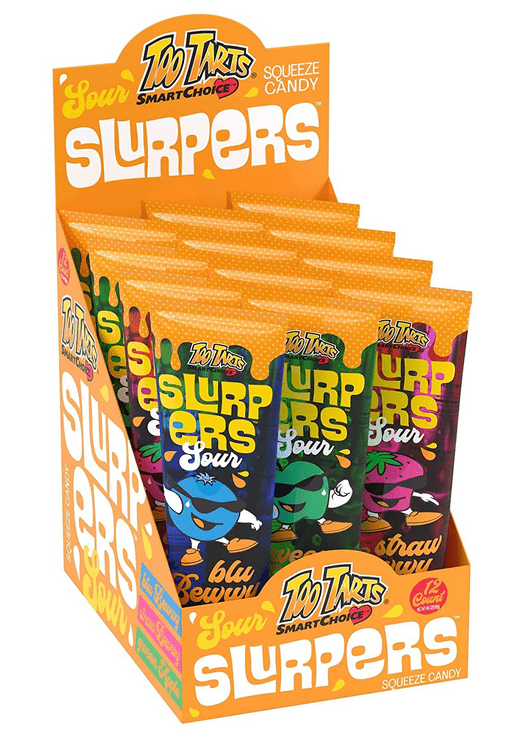 (S1 - 03) Box - CHINA - Too Tarts - Slurpers Squeeze Candy - SOUR 4oz (113g) x 12 units - SugarMarket.ca