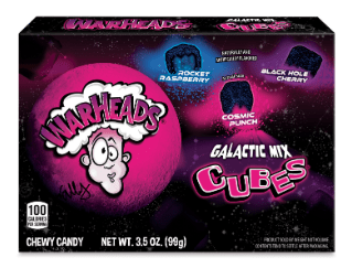 (S1 - 04) Box - US - Theater Box - Warheads Galactic Cubes 3.5oz (99g) x 12 units - SugarMarket.ca