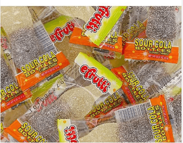 (S1 - 04) Bulk - efrutti Gummi Individual Wrap - Sour Cola Bottles 2LB (0.91kg) x 1 Bag - SugarMarket.ca