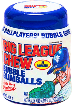 (S1 - 05) Box - Big League Chew 55ct Minis To Go Cup - 3.7oz (105g) x 6 Jars - SugarMarket.ca