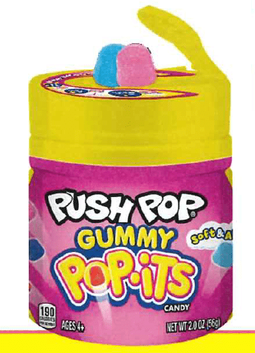 (S1 - 05) Box - CHINA - TOPPS - Pop - ITS Push Pop Gummy 2oz (56g) x 8 units - SugarMarket.ca
