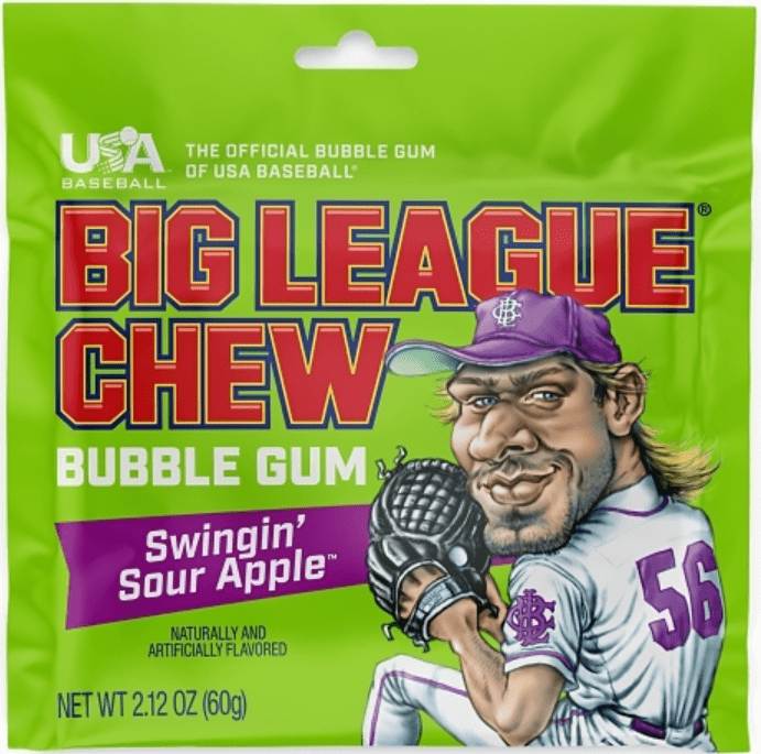 (S1 - 05) Box - US - Big League Chew Apple 2.12oz(60g) x 12 Units - SugarMarket.ca