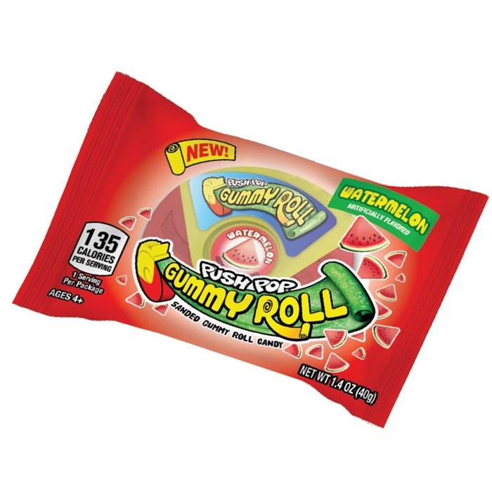 (S1 - 05) SPAIN - Topps Push Pop Gummy Roll 1.4oz (40g) x 1 Unit - SugarMarket.ca