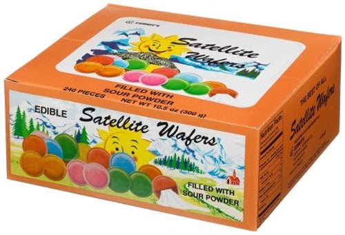 (S1 - 06) Box - BELGIUM - Satellite Wafers – Sour 240 Pieces - 10.5oz (298g) - SugarMarket.ca