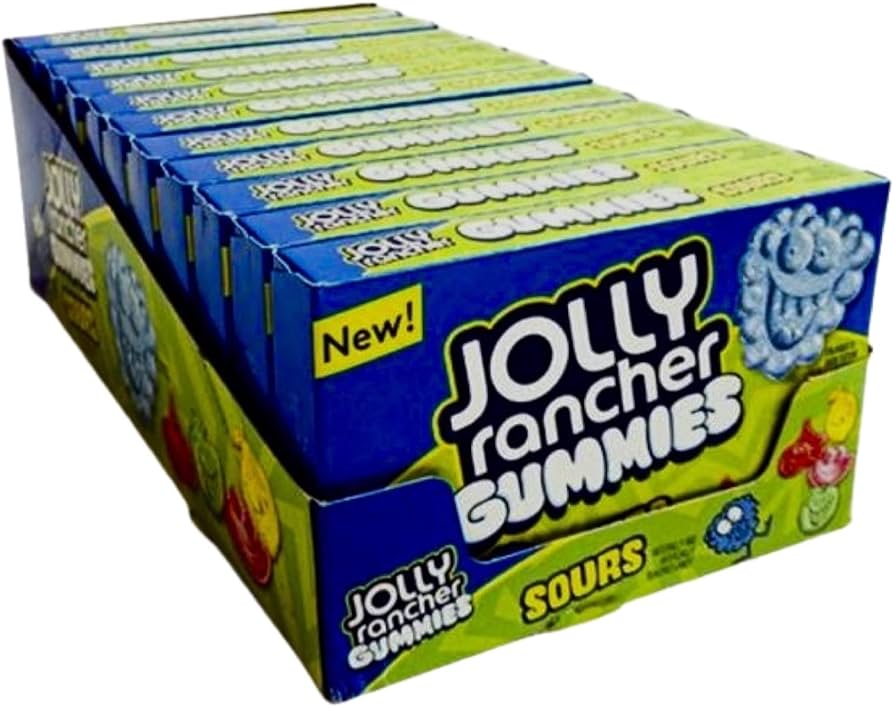 (S1 - 06) Box - CANADA - Theater Box - Jolly Rancher - Gummies - SOUR 3.5 oz x 11 units - SugarMarket.ca