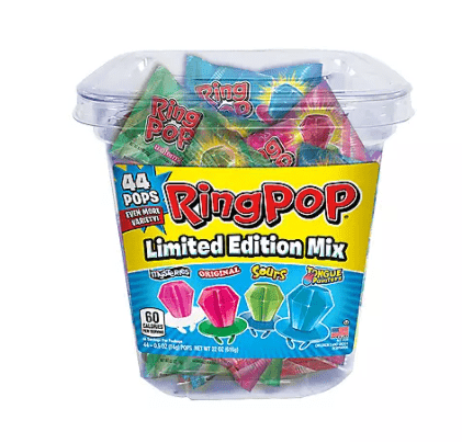 (S1 - 06) Box - THAILAND - Topps Ring Pop TUB x 44 units (22OZ) - SugarMarket.ca
