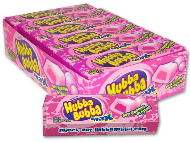 (S1 - 06) Box - US - Gum - Hubba Bubba Max Original 18 units - SugarMarket.ca