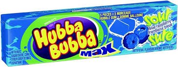 (S1 - 06) Box - US - Hubba Bubba - Sour Blue Raspberry x 18 units - SugarMarket.ca