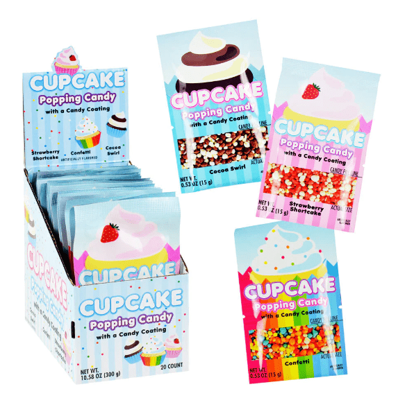 (S1 - 07) Box - CHINA - KoKo Cupcake Coated Popping Candy 0.53oz (15g) x 20 units - SugarMarket.ca