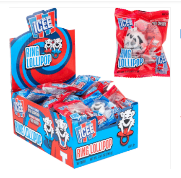 (S1 - 07) Box - KoKo Icee Bear Lollipop Ring 12g x 30 Units - SugarMarket.ca