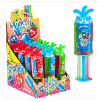 (S1 - 07) Box - Koko Triple Squeeze Candy 1.9oz (54g) x 12 Units - SugarMarket.ca