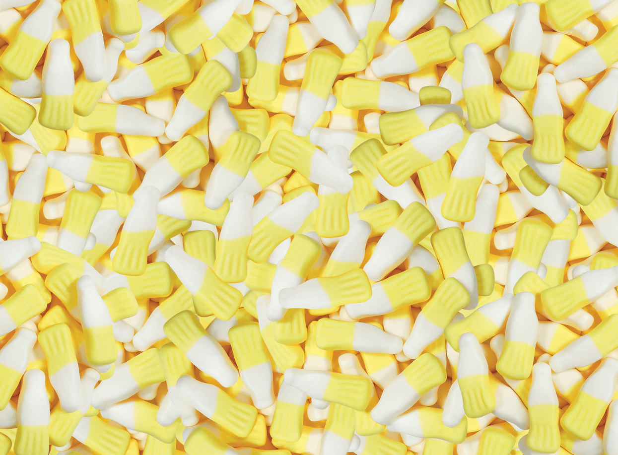 (S1 - 10) BULK - Huer - Small Banana Frosty Bottles x 1 KG - SugarMarket.ca