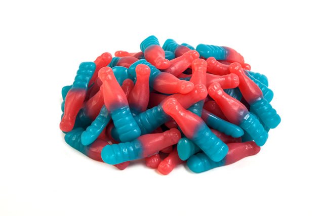 (S1 - 10) Bulk - Huer - Small Bubblegum Bottles - Not Sour x 1kg - SugarMarket.ca