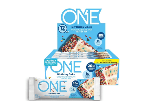 (S2 - 03) Box - US - Hershey ONE Birthday Cake Flavored Protein Standard Bar 2.12oz(60g) x 12 Units - SugarMarket.ca