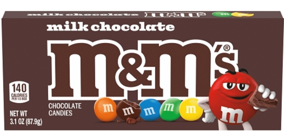 (S2 - 03) Box - US - Theater Box - M&M - Milk Chocolate 3.1oz (87.9g) x 12 Units - SugarMarket.ca
