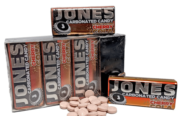 (S2 - 04) Box - Big Sky - Jones Candy TIN Cherry Cola (20g) x 8 units - SugarMarket.ca