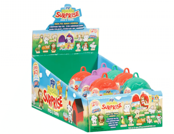 (S2 - 04) Box - China - Pip Squeaks SURPRISE Collectible Pets & Candy Variety Pack 0.4oz (11.33g) x 12 Units - SugarMarket.ca