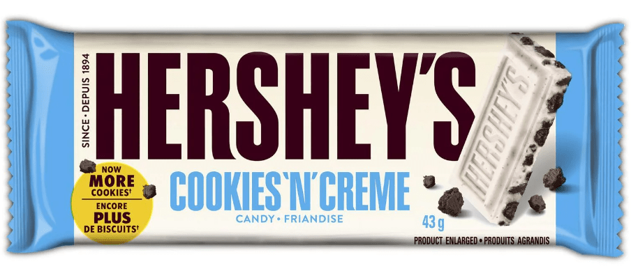 (S2 - 04) Box - Us - HERSHEY Cookie n Creme 1.55oz( 43g) x 36 Units - SugarMarket.ca