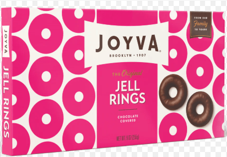 (S2 - 04) Box - Us - Joyva Chocolate Raspberry Jelly Rings 3 - Pack 1.35OZ(38G) X 24 UNITS - SugarMarket.ca