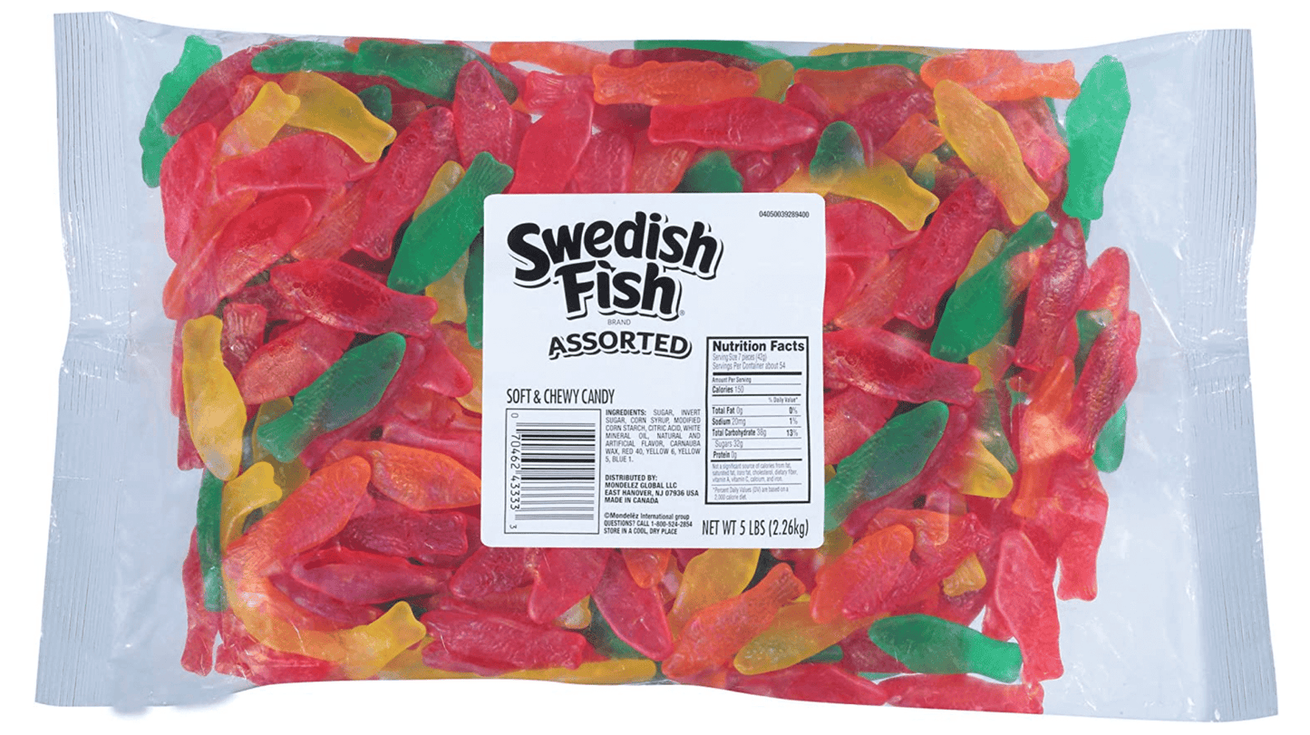 (S2 - 05) Bulk - Swedish Fish Assorted 5LB (2.27KG) x 1 Bag - SugarMarket.ca