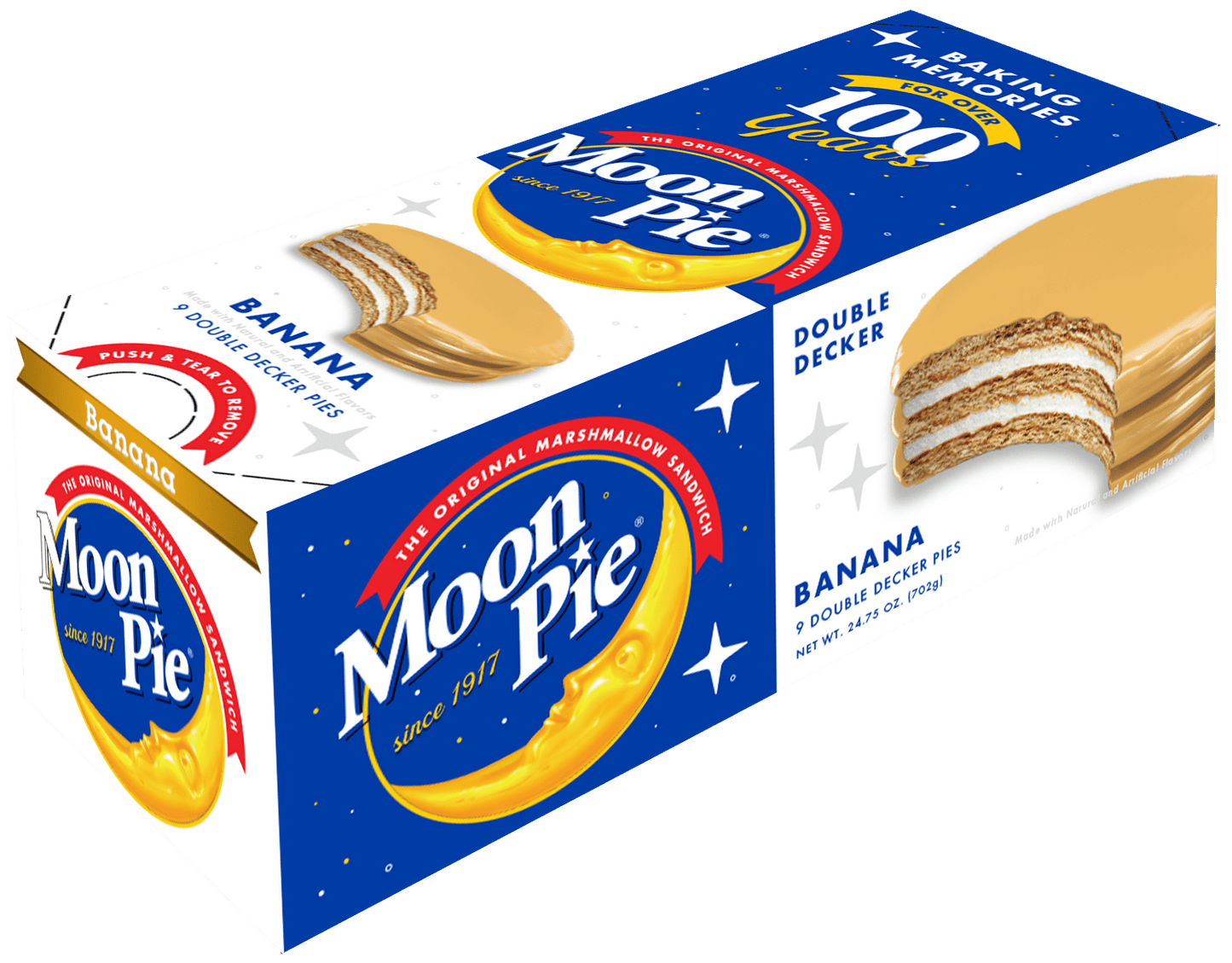 (S2 - 07) Us - Moon Pie Double Deck Banana 2.75oz(78g) x 1 Unit - SugarMarket.ca