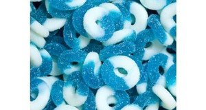 (S3 - 02) US - Bulk Albanese Gummy Rings - Blue Raspberry 4.5lb (2.04kg) x 1 Bag - SugarMarket.ca