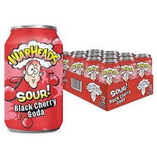 (S5 - 02) Box - US - BEVERAGE - Warheads Sour Soda - BLACK CHERRY 355ml x 12 Units (Buyer is responsible if drinks may leak during shipping and weather) - SugarMarket.ca