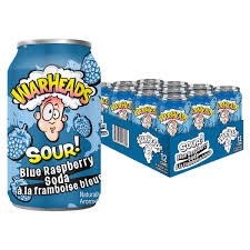(S5 - 02) Box - US - BEVERAGE - Warheads Sour Soda - BLUE RASPBERRY 355ml x 12 Units (Buyer is responsible if drinks may leak during shipping and weather) - SugarMarket.ca