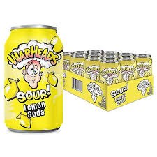 (S5 - 02) Box - US - BEVERAGE - Warheads Sour Soda - LEMON 355ml x 12 Units (Buyer is responsible if drinks may leak during shipping and weather) - SugarMarket.ca