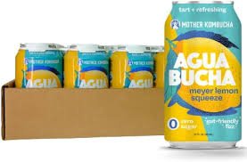 (S5 - 03) Box - US - BEVERAGE - Agua Bucha - Meyer Lemon 12 fl oz (355 ml) x 12 Cans (Buyer is responsible if drinks may leak during shipping and weather) - SugarMarket.ca