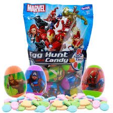 (S5 - 03) Box - US - Easter - Frankford Marvel Assorted Plastic Eggs Hunt Candy (16PK) - 2.82oz X 6 Bags - SugarMarket.ca