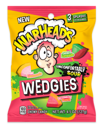 (S5 - 06) US - Peg Bag - Warheads Wedgies 4.5oz x 12 units - SugarMarket.ca