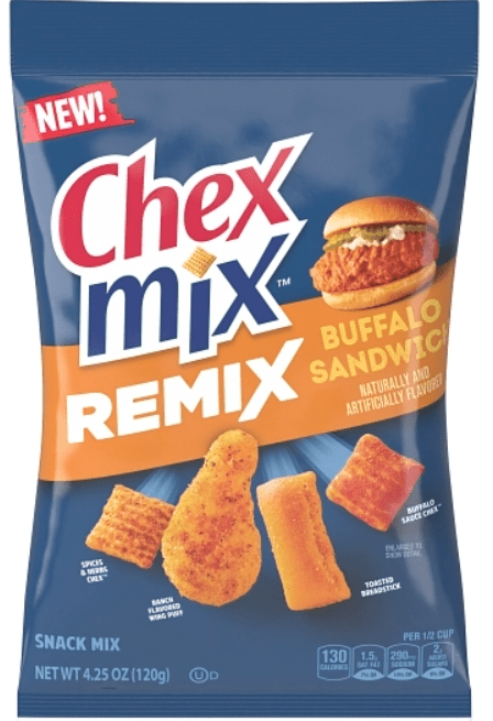 (S6 - 04) Box - US - Chips - Chex Mix - Remix - Buffalo Sandwich 4.25 OZ (127g) x 8 units (chips bags may deflated during shipping) - SugarMarket.ca