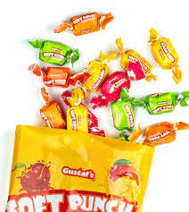(S6 - 05) Box - UK - Gustaf's Assorted Soft Punch Chews Peg Bag - 3.5oz(99g) x 12 Units - SugarMarket.ca