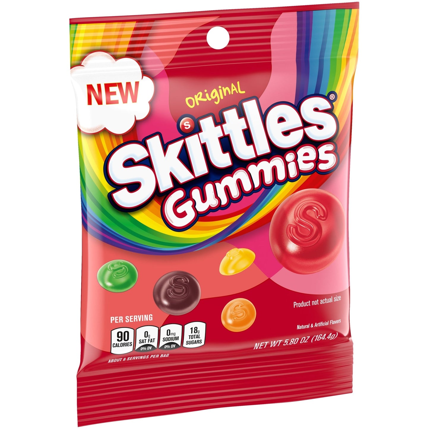 (S6 - 05) US - Peg Bag - Skittles Gummies - Original 5.80oz (164g) x 1 unit - SugarMarket.ca