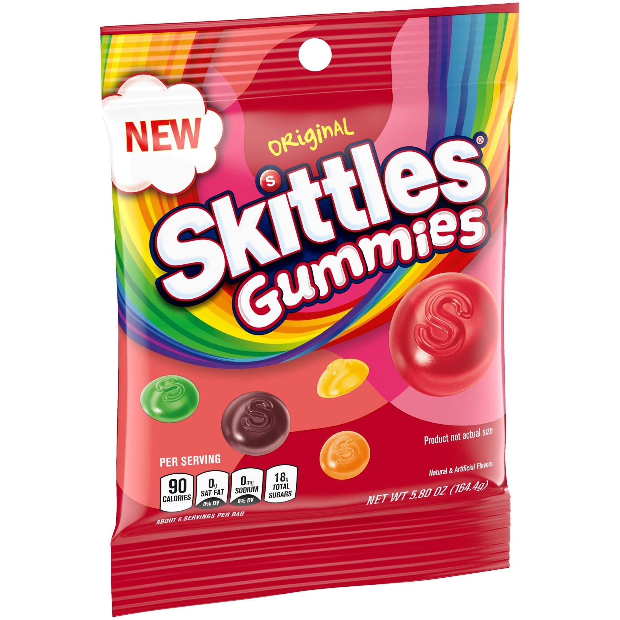 (S6 - 05) US - Peg Bag - Skittles Gummies - Original 5.80oz (164g) x 1 unit - SugarMarket.ca