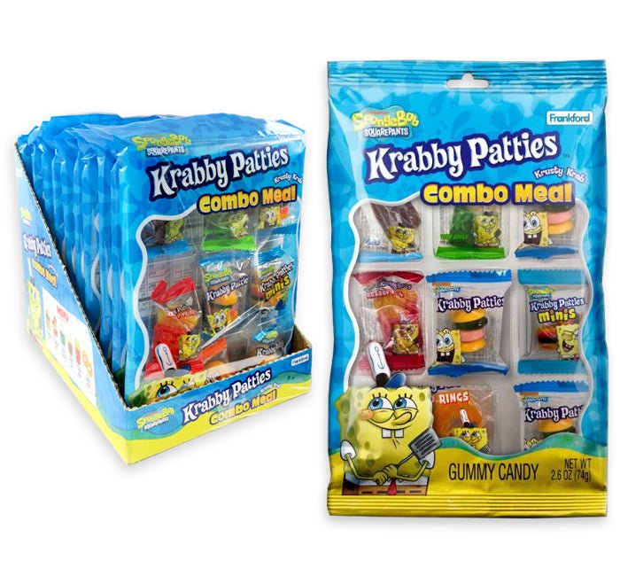 (S6 - 06) Box - Canada - Frankford SpongeBob Square Pants Gummy Combo Meal Bag - 2.6oz (74g) X 12 Units - SugarMarket.ca