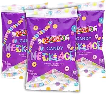 (S6 - 06) Box - CHINA - Smarties Candy Necklace 2.90oz(82g) x 12 Bags - SugarMarket.ca