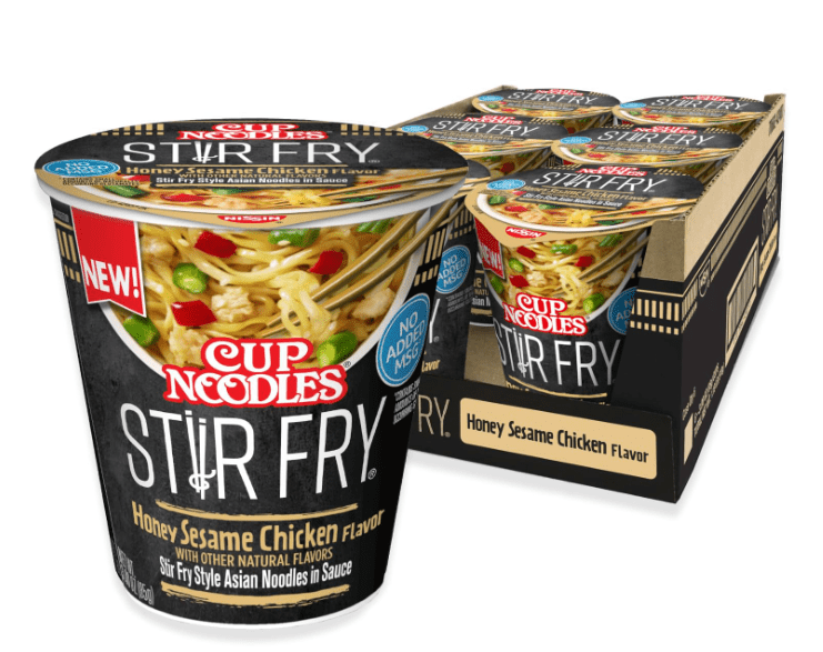 (S6 - 07) Box - US - Nissin Cup Noodles - Stir Fry Noodles - Honey Sesame Chicken Flavour 3oz (85g) x 6 units - SugarMarket.ca