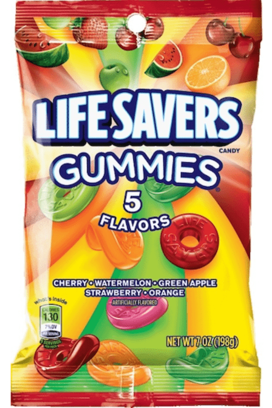 (S6 - 08) Box - Mexico - Peg Bag - Lifesavers Gummies - 5 Flavor 7 oz (198g) x 12 Units - SugarMarket.ca