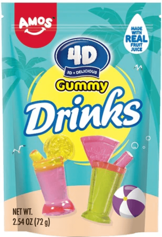 (S6 - 09) Box - Amos - 4D GUMMY DRINKS 2.54oz (72g) x 12 Units - SugarMarket.ca