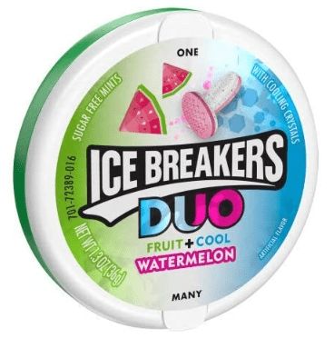 (S6 - 10) Box - US - ICE BREAKERS MINT - WATERMELON DUO 1.3OZ (37G) X 8 UNITS - SugarMarket.ca